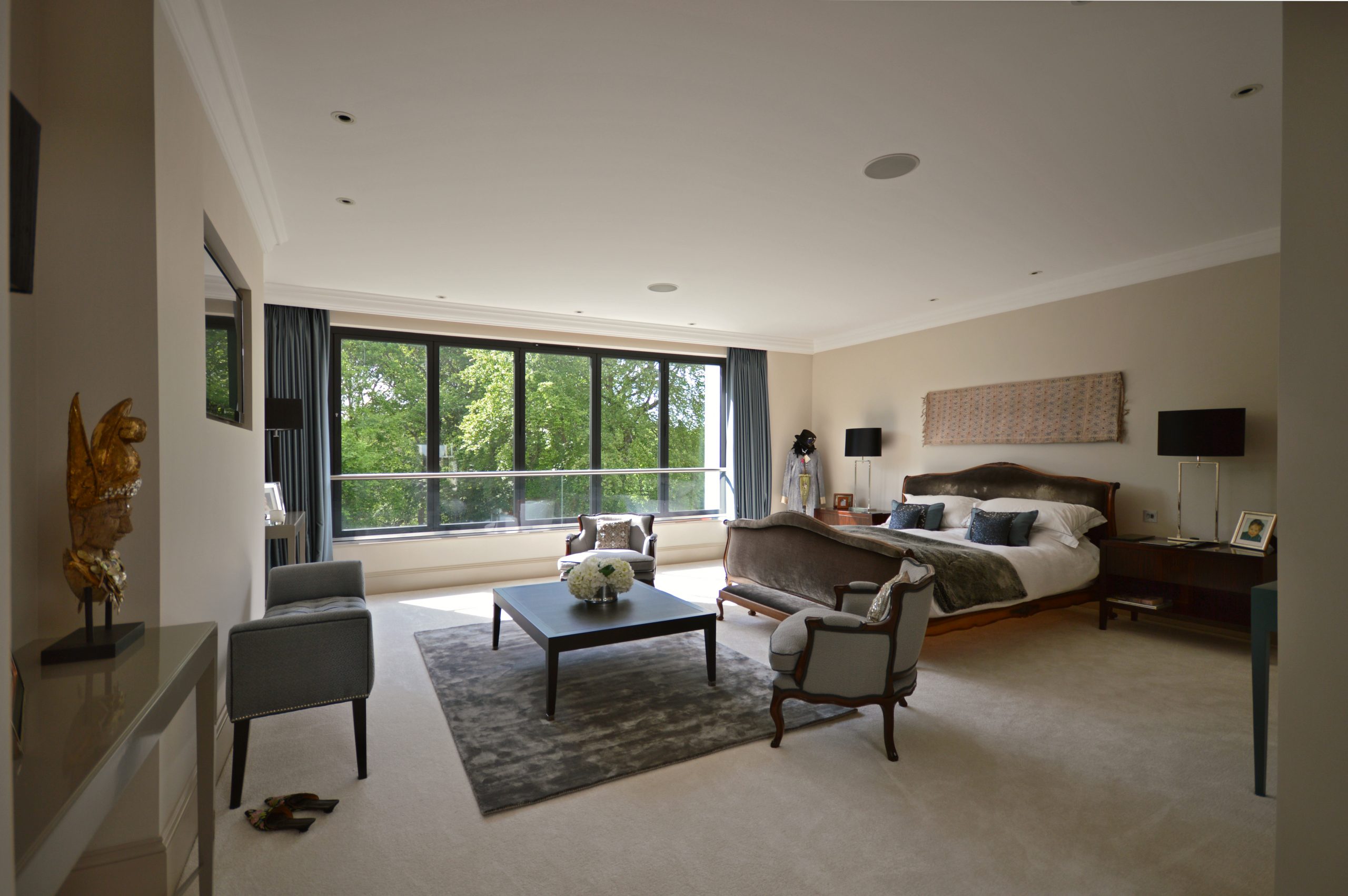 Bi-folding door in master bedroom